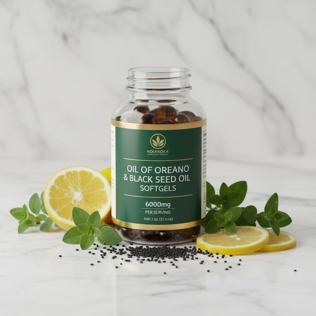 Oil of Oregano 6,000mg with Black Seed Oil – 60 Softgels | Natural Immune Support